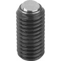 Kipp Ball-End Thrust Screw Wout Head, Form:B Ball Steel, M20, L=40, Carbon Steel, Comp:Ball-Bearing Steel K0383.22040